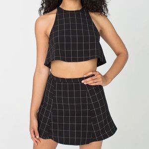 American Apparel, two piece, grid outfit